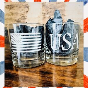 USA Flag Whiskey Glasses